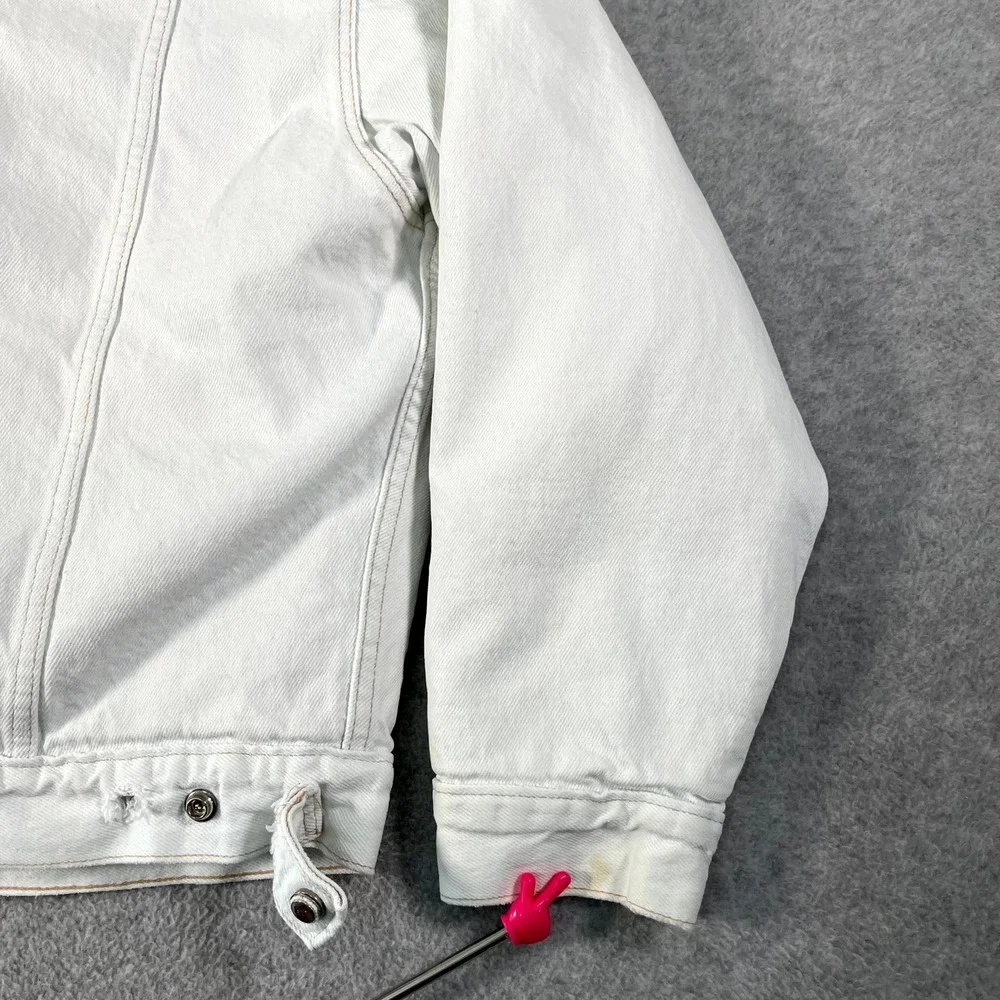 Vintage Authentic Levi's Trucker Jacket Mens Large White Sherpa Lined USA Made